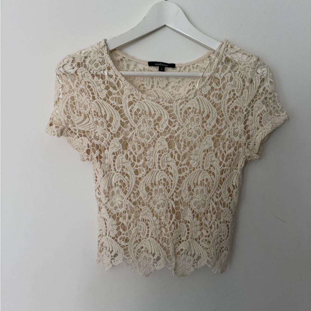 Ambiance Cream Lace Blouse